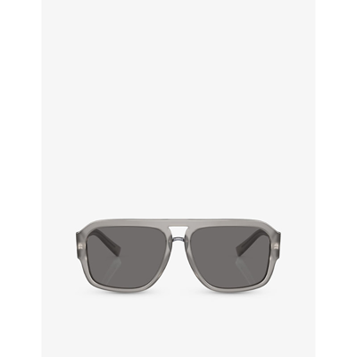 Dolce & Gabbana Dg4403 Pilot-frame Acetate Sunglasses In Grey