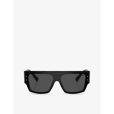 Dolce & Gabbana Dg4459 Square-frame Acetate Sunglasses In Dark Grey