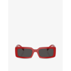 Dolce & Gabbana Dg6187 Rectangle-frame Injected Sunglasses In Red