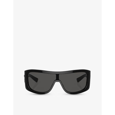 Dolce & Gabbana Dg4454 Rectangle-frame Acetate Sunglasses In Black