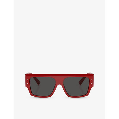 Dolce & Gabbana Dg4459 Square-frame Acetate Sunglasses In Red