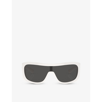 Dolce & Gabbana Dg4454 Rectangle-frame Acetate Sunglasses In White