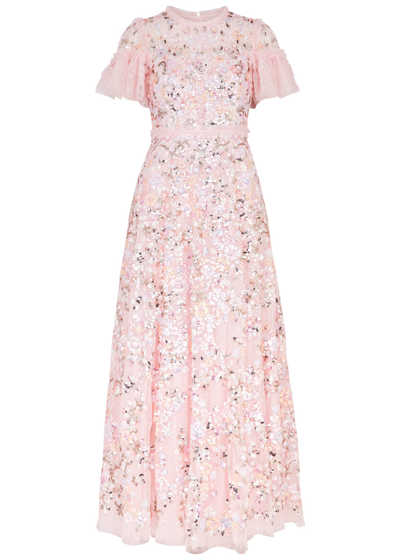 Needle & Thread Dream Garland Sequin-embellished Tulle Gown In Pink