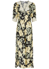 RIXO LONDON RIXO SIMONE FLORAL-PRINT SATIN MIDI DRESS