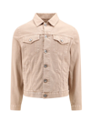 Brunello Cucinelli Lightweight Denim Jacket In Beige