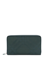 Burberry Men Coated Canvas Wallet With Check Motif In Green