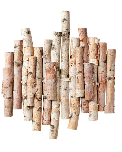 D&w Silks Wall Hanging Birch Poles In Brown