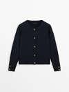 MASSIMO DUTTI KNIT CARDIGAN WITH SNAP BUTTONS