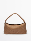 MASSIMO DUTTI WOVEN NAPPA LEATHER BAG