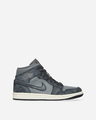 Nike Wmns Air Jordan 1 Mid Sneakers Smoke Grey / Off Noir In Black