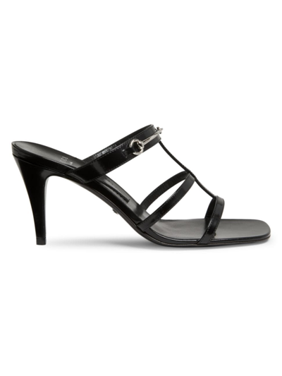 Gucci Women's 82mm Caged Leather Sandals In Nero
