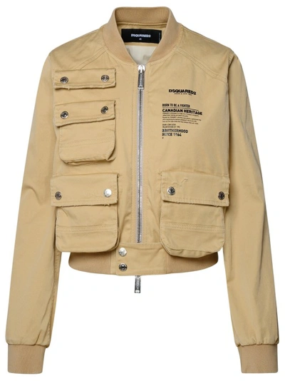 Dsquared2 Bomber In Beige