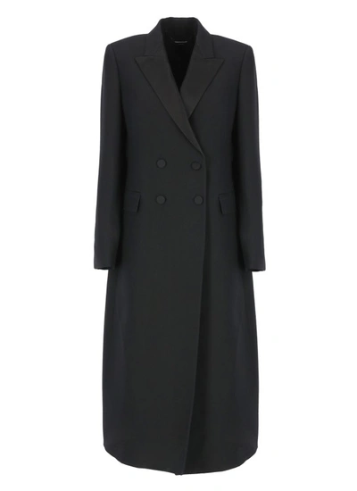 Fabiana Filippi Wool And Silk Overcoat In Black