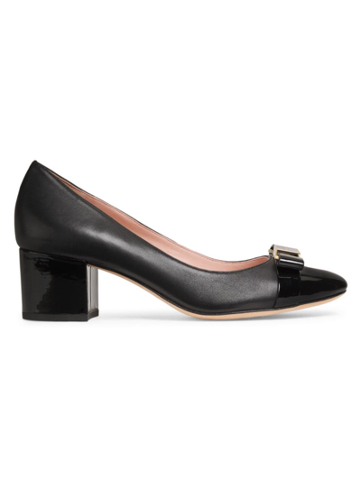 Kate Spade Deco Bow Smooth Leather Ballet Pump In Black