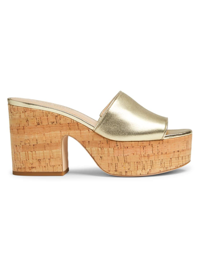 Kate Spade Women's Ibiza Leather Platform Sandals In Gold