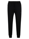 Hugo Boss Cotton-blend Tracksuit Bottoms With Hd Logo Print In Black