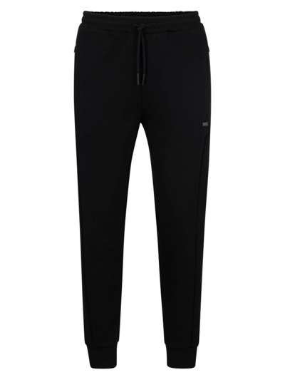 HUGO BOSS MEN'S COTTON-BLEND TRACKSUIT BOTTOMS WITH HD LOGO PRINT