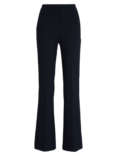 Hugo Boss Regular-fit Trousers In Stretch Twill With Flared Leg In Sky Captain