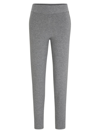 Hugo Boss Knitted Trousers In Wool And Cashmere In Silver