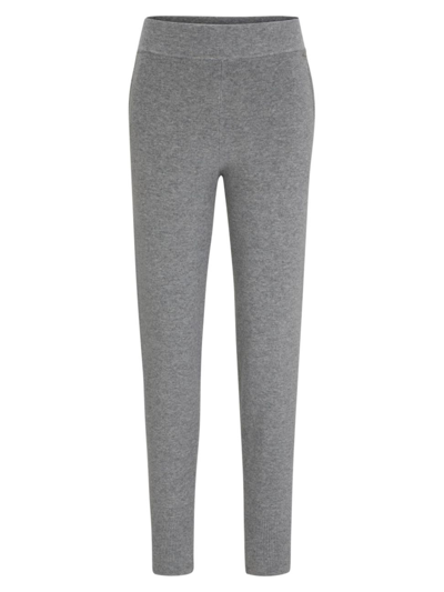 Hugo Boss Knitted Trousers In Virgin Wool And Cashmere In Silver