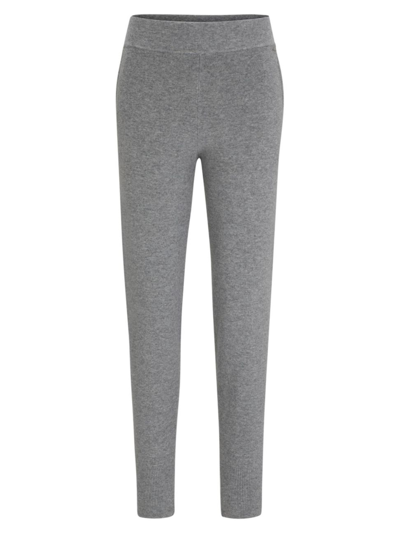 Hugo Boss Knitted Trousers In Wool And Cashmere In Silver