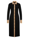 Hugo Boss Long-length Shirt-style Dress In Ribbed Jersey In Black