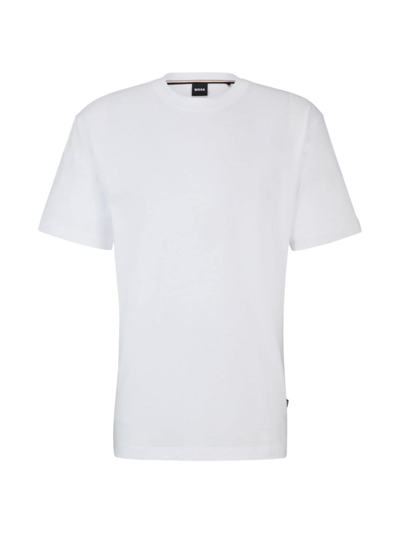Hugo Boss Cotton-jersey Regular-fit T-shirt With Seasonal Artwork In White
