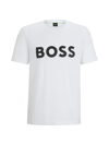 Hugo Boss Cotton-jersey T-shirt With Decorative Reflective Hologram Logo In White