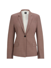 Hugo Boss Women's Slim-fit Jacket In Italian Virgin-wool Sharkskin In Patterned