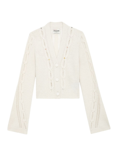 Zadig & Voltaire Barley Cardigan In Ecru