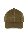 Saint Laurent Women's Cassandre Cap In Washed Denim In Khaki