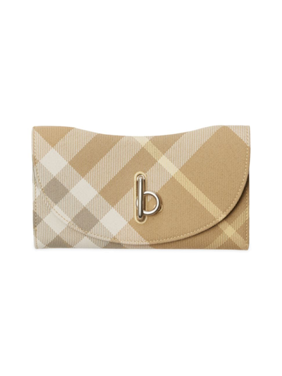 Burberry Rocking Check Long Wallet In Flax