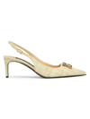 Dolce & Gabbana Women's Raffia 60mm Slingback Pumps In Sabbia