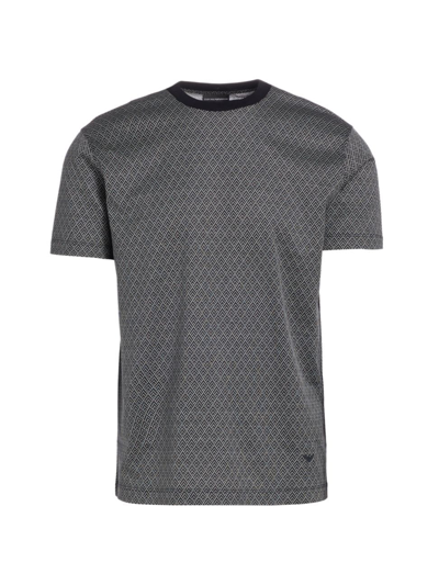 Emporio Armani Men's Geometric-patterned Short-sleeve T-shirt In Navy