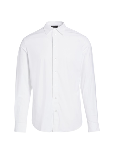 Emporio Armani Men's Stretch Button-front Shirt In White