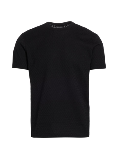Emporio Armani Men's Textured Cotton Short-sleeve T-shirt In Black