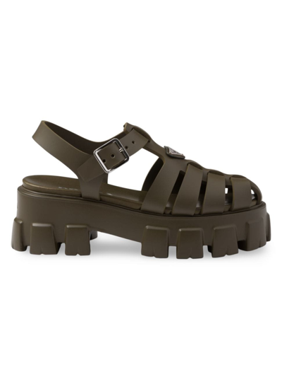 Prada Women's Foam Rubber Sandals In Green