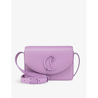 Christian Louboutin Womens Parme Light Loubi54 Small Leather Crossbody Bag In Purple