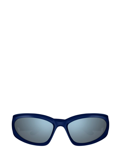 Balenciaga Eyewear Swift Oval Frame Sunglasses In Blue