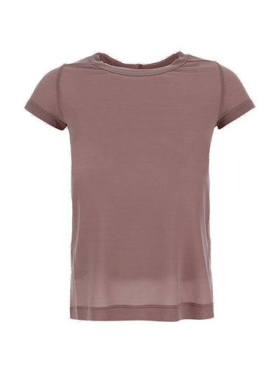 Rick Owens Cropped Panelled T In Pink