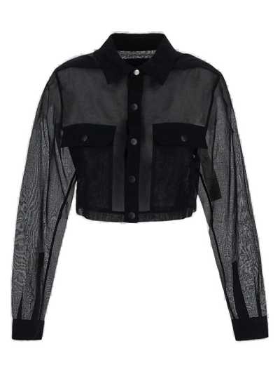 Rick Owens Cropped Outershirt In Black