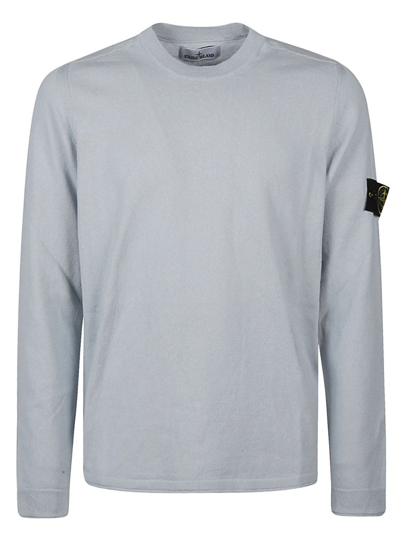 Stone Island Compass Patch Crewneck Sweatshirt In Blue