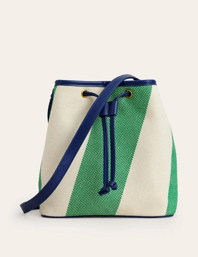 Boden Bucket Bag Green Stripe Women