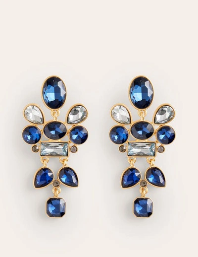 Boden Mega Cluster Jewel Earrings Blue Women