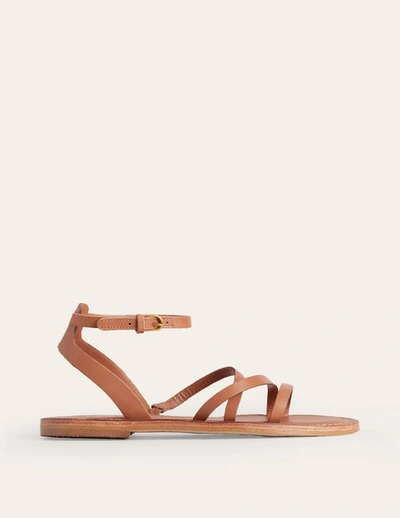 Boden Everyday Flat Sandals Tan Leather Women