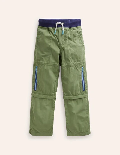 Mini Boden Kids' Zip-off Techno Pants Safari Green Boys Boden