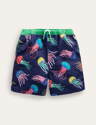 Mini Boden Kids' Swim Shorts Multi Jellyfish Boys Boden