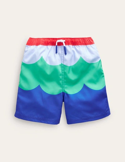 Mini Boden Kids' Swim Shorts Ice Cube Blue Wave Boys Boden