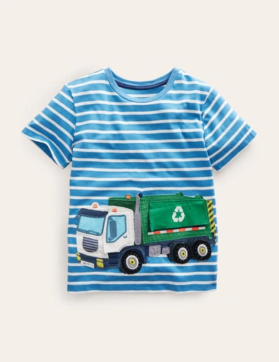 Mini Boden Kids' Lift-the-flap Truck T-shirt Elizabethan Blue/ivory Truck Boys Boden