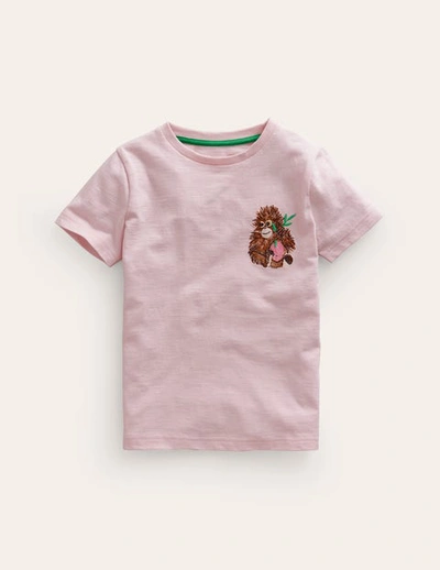 Mini Boden Kids' Superstitch Logo T-shirt French Pink Orangutan Boys Boden